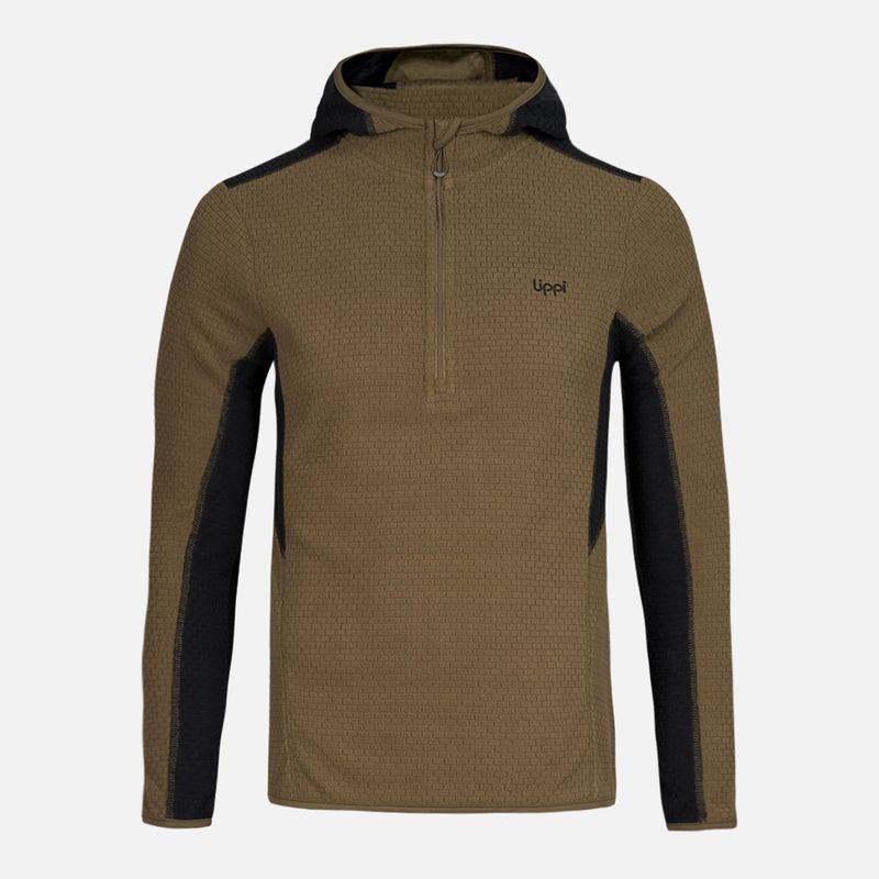 LIPPI - Poleron Teen Boy Mild Nano-F 1/4 Zip Hoody Verde Oscuro Lippi