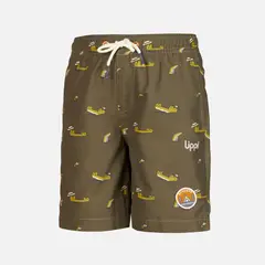 LIPPI - Traje de Baño Niño Aqua Swimwear Print Oliva Oscuro