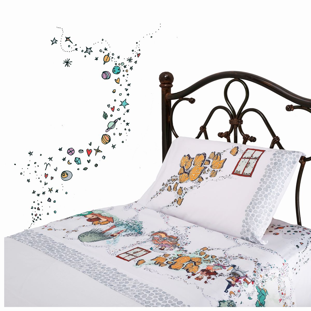 CHERRY BLOSSOM - Sábana Infantil 1.5 plazas - #CuentameUnCuento - 3 Piezas