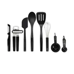 KITCHENAID - SET 15 UTENSILIOS Y GADGETS DE COCINA NEGRO