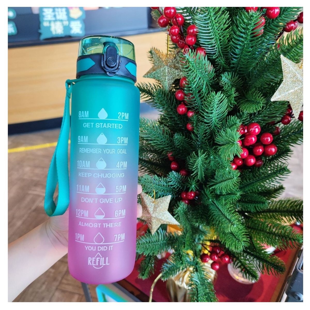 GENERICO - Botella De Agua Deportiva 1 Litro Portátil Para Viajes