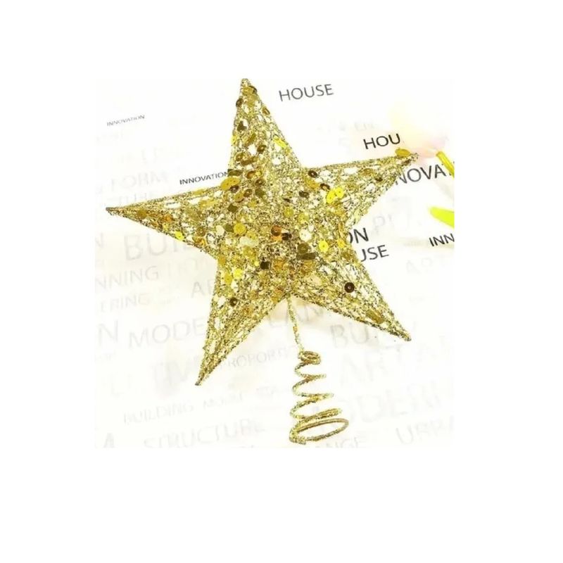 GENERICO - Adorno De Estrella Para Arbol De Navidad Dorado