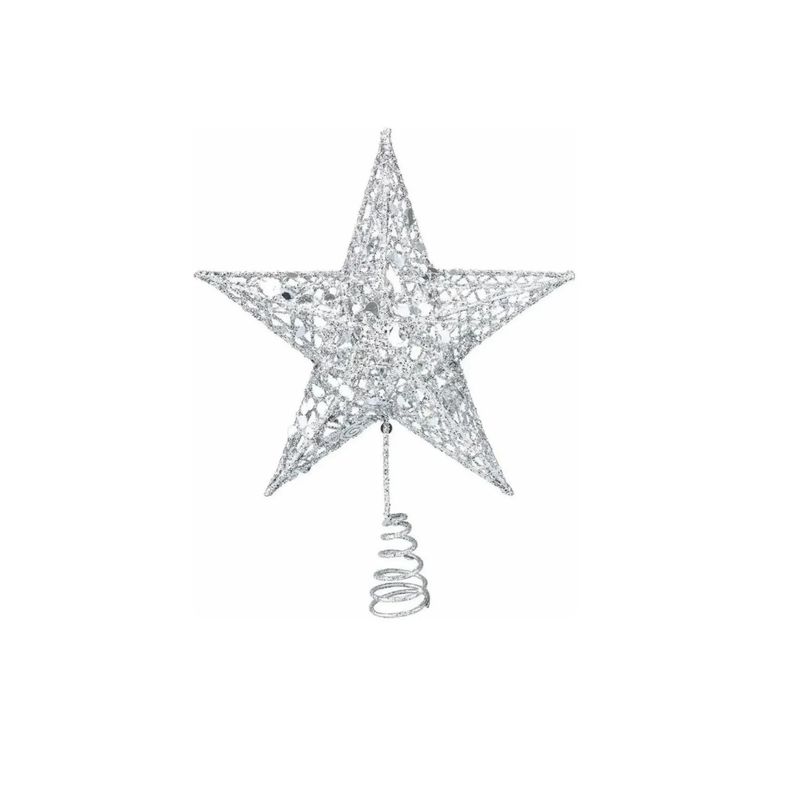 GENERICO - Adorno De Estrella Para Arbol De Navidad  Plata