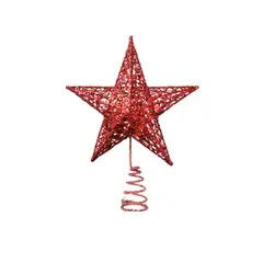 GENERICO - Adorno De Estrella Para Arbol De Navidad Rojo