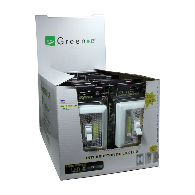 GREEN E - Luz LED Interruptor TIC-TAC + 6 PILAS / x 20 UNI