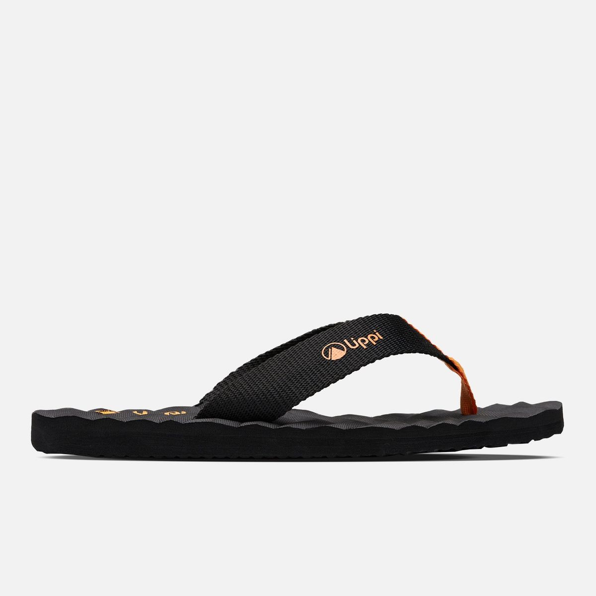 LIPPI - Sandalia Hombre Bora Negro / Naranjo Lippi