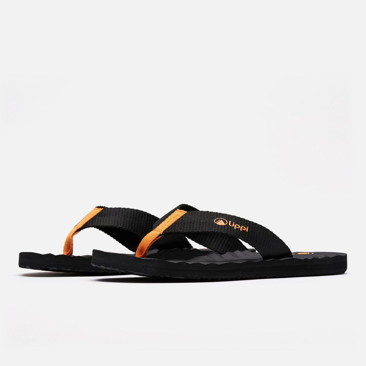 LIPPI - Sandalia Hombre Bora Negro / Naranjo Lippi