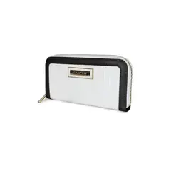 CARVEN - Billetera mujer Greta blanca y negra Paris