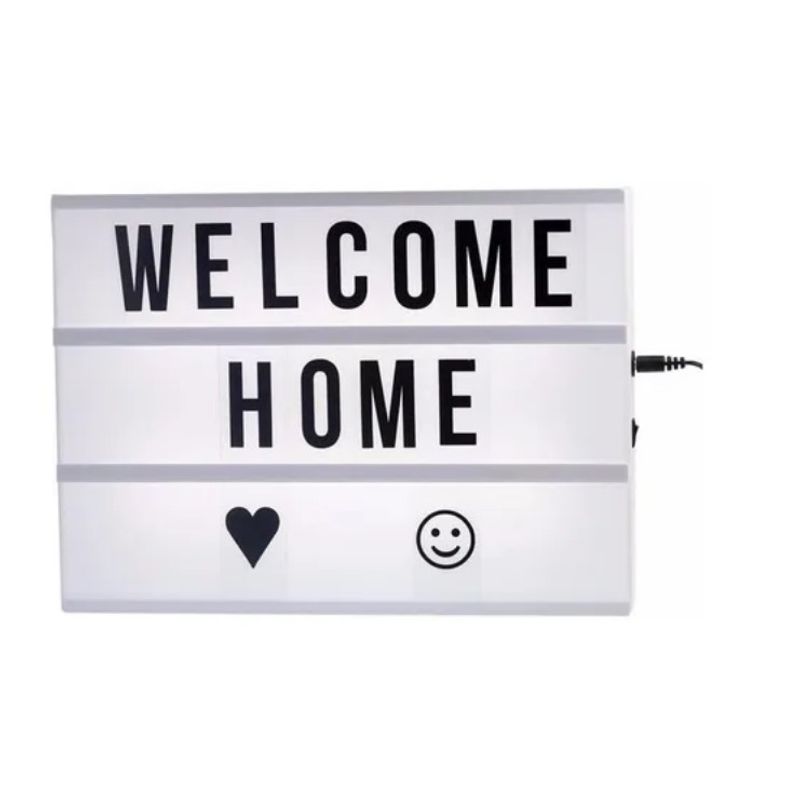 OFERTABKN - Caja De Luz Led A4 Pizarra Con Letras Y Emojis Cartel