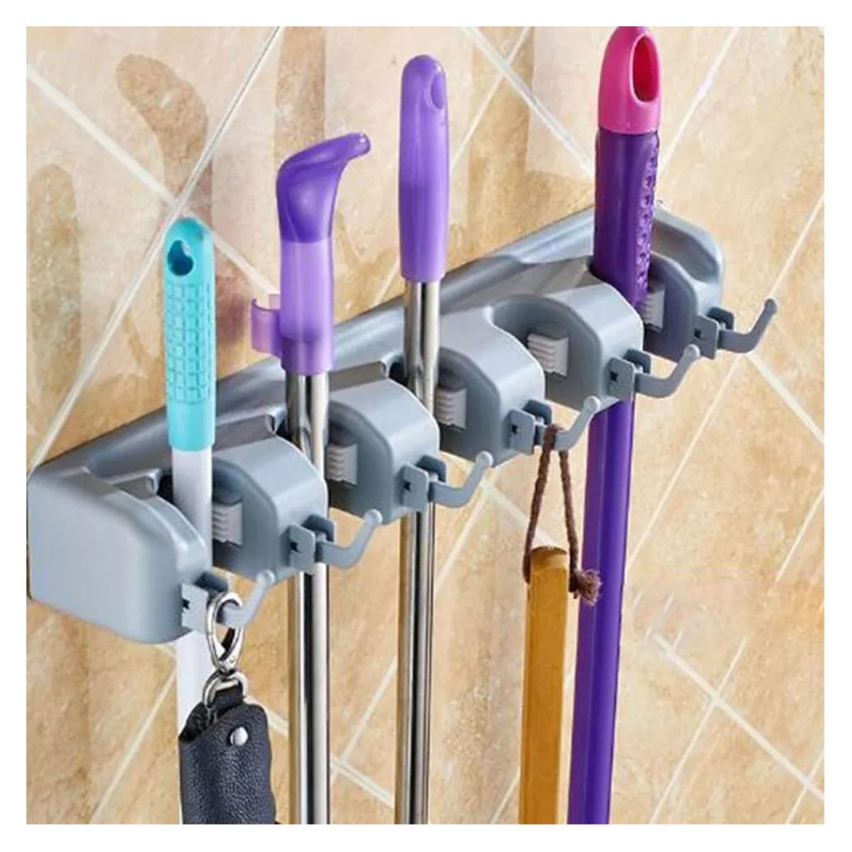 GENERICO - ORGANIZADOR SOPORTE DE PARED ESCOBAS Y HERRAMIENTAS