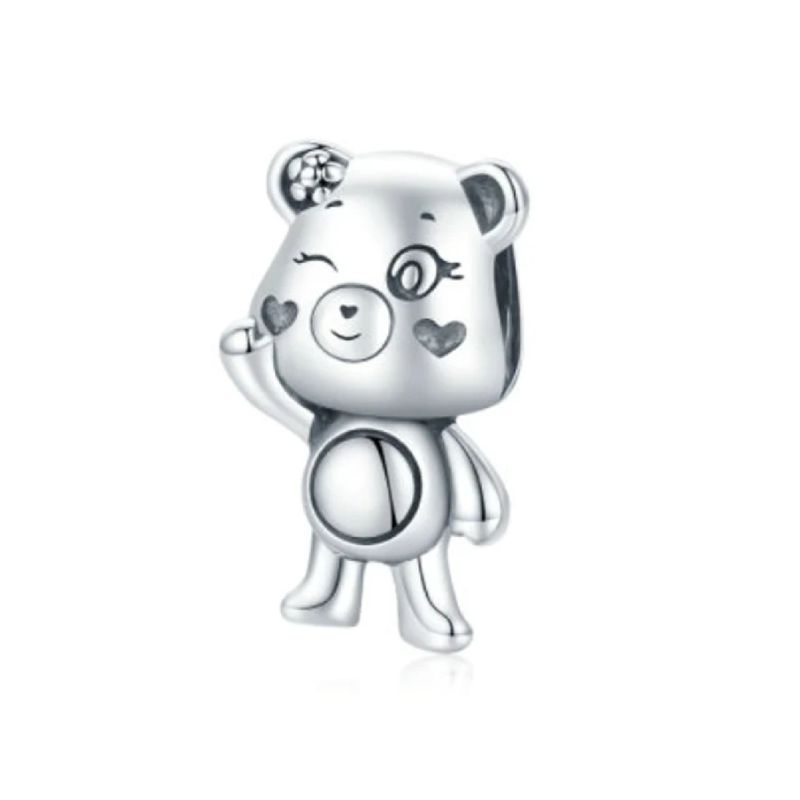SILVER HEART - Charm Oso Amistoso en Plata Fina 925 SILVER HEART