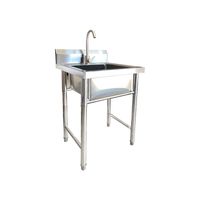 Lavafondo De Acero Inoxidable 90x60x60 incluye Griferia