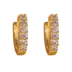 BOAZ JOYAS - Aros Mujer Argollas Polar Doradas Bañadas en Oro