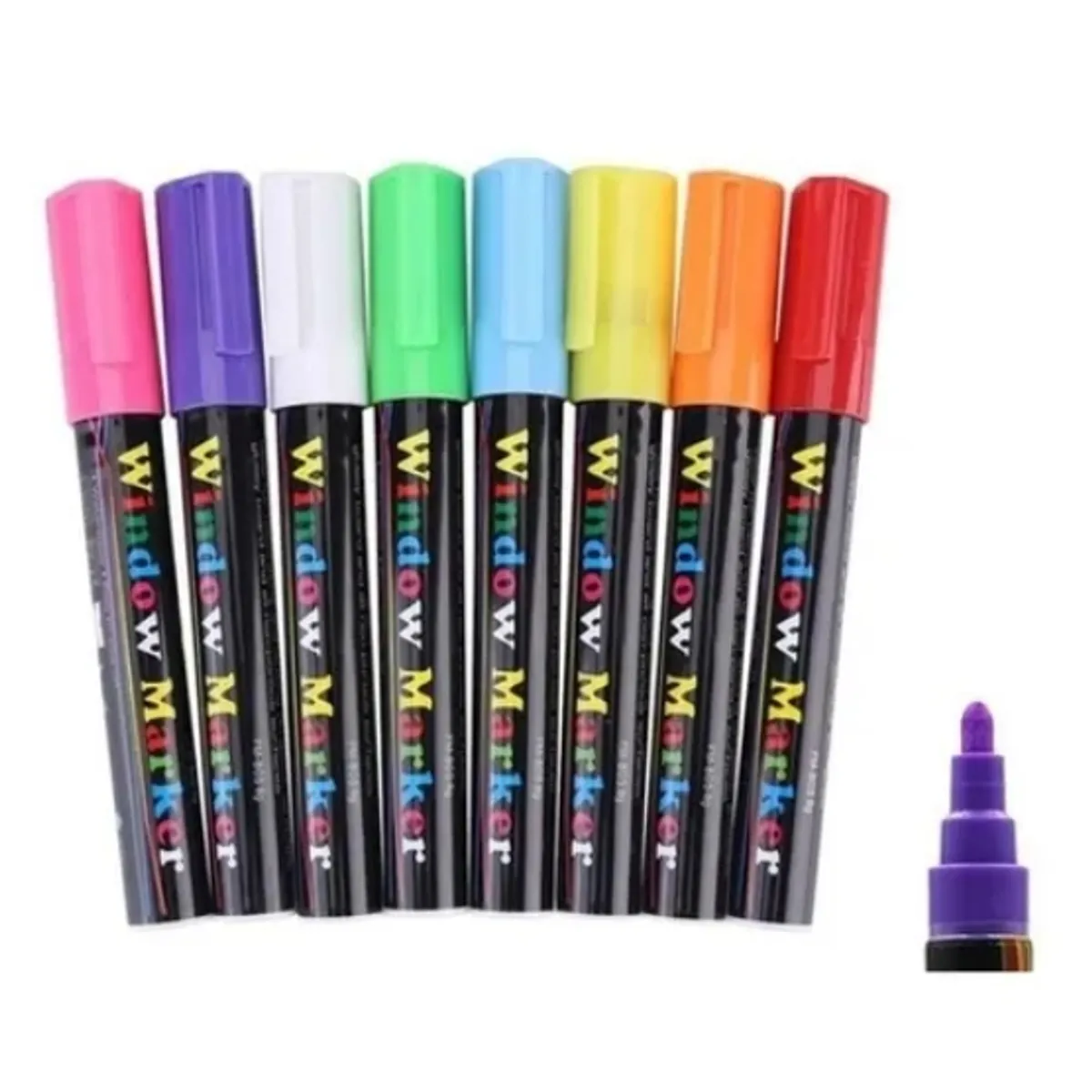 ESHOPANGIE - Kit 8 Plumones Tiza Liquida Para Pizarra Led, Vidrio, Fluor