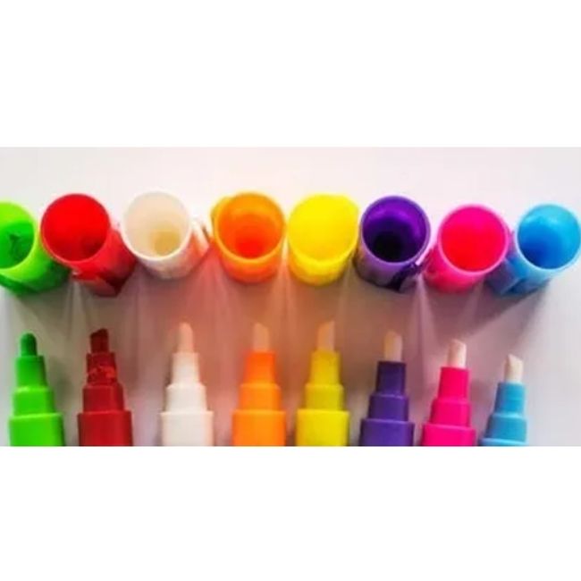ESHOPANGIE - Kit 8 Plumones Tiza Liquida Para Pizarra Led, Vidrio, Fluor