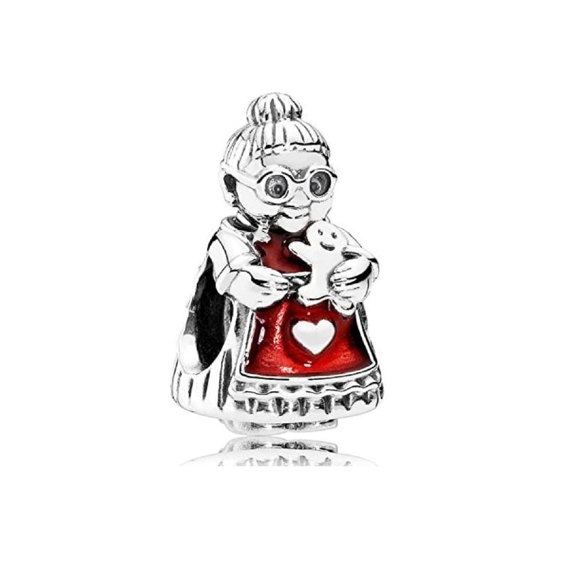 SILVER HEART - Charm Abuela Navideña en Plata Fina 925 SILVER HEART