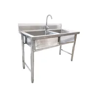LAVAFONDO DOBLE DE ACERO INOX INCLUYE GRIFERIA