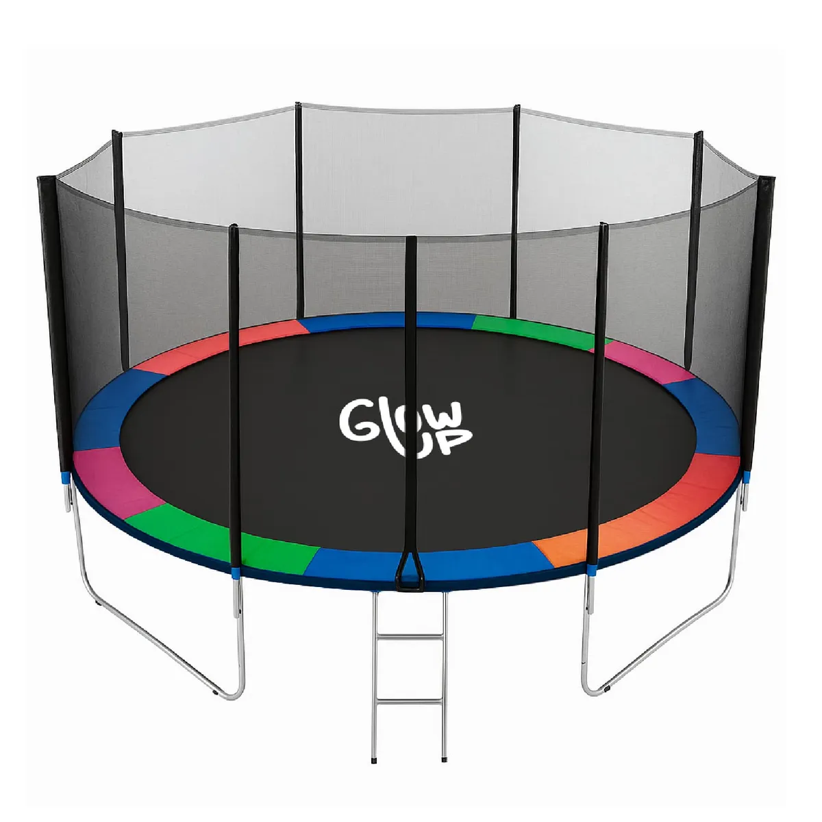 GLOWUP - Cama Elástica 14ft 4,27 mts con Malla seguridad y Escalera