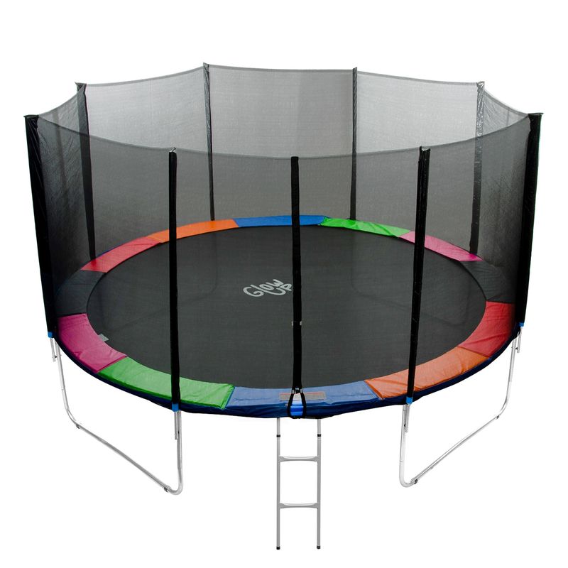 GLOWUP - Cama Elástica 14Ft 427Mt Malla Escalera