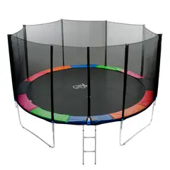 GLOWUP - Cama Elástica 14Ft 427Mt Malla Escalera