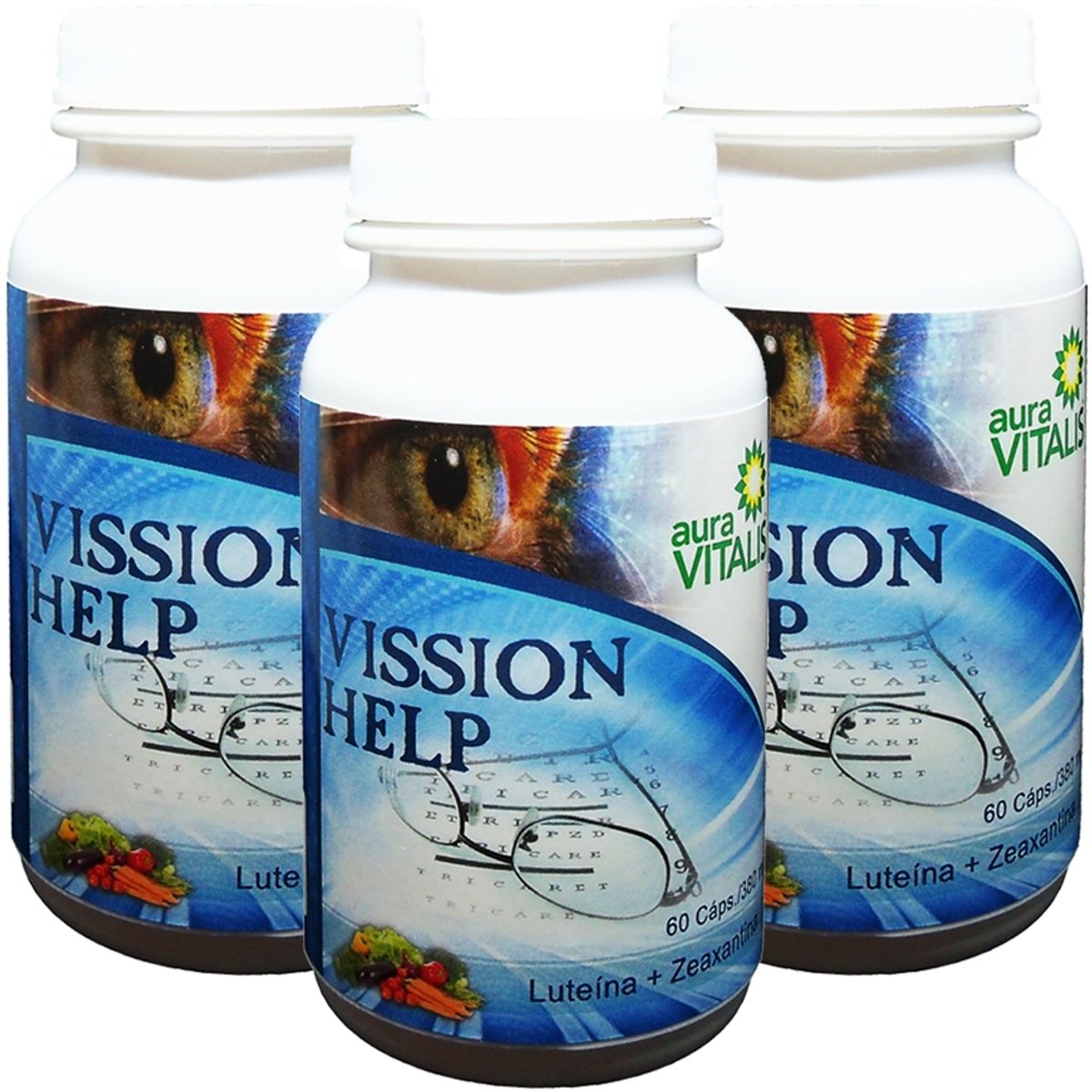 AURA VITALIS - 3 X AURA VITALIS VISSION HELP 380 MG 60 CAPSULAS
