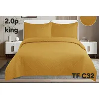 Cobertor de Verano tipo Quilt 2 plazas Color Mostaza