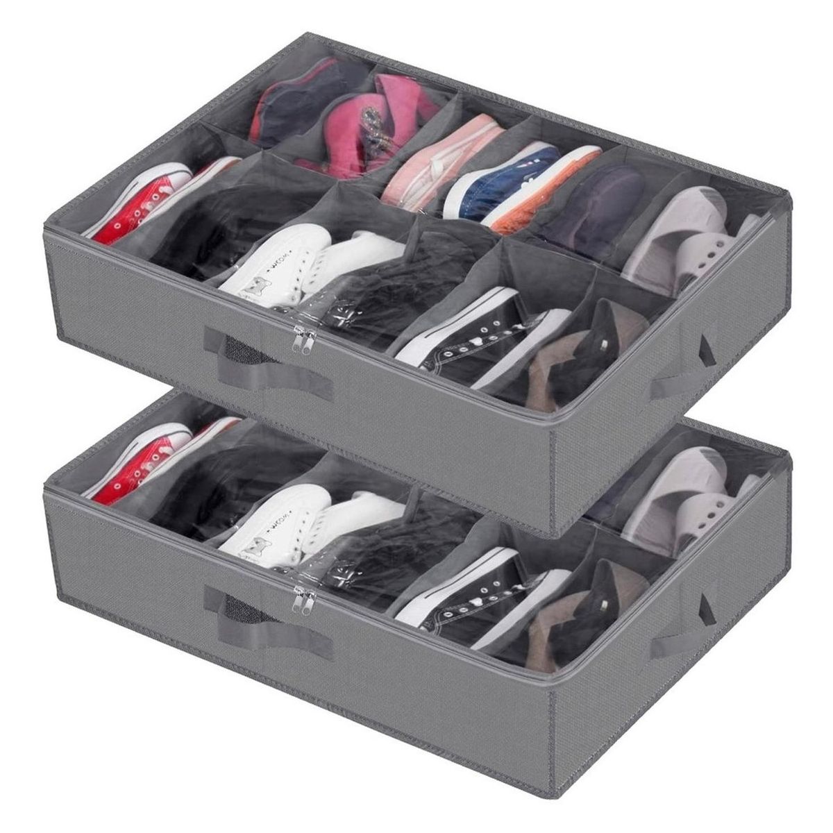 CASATUA - Organizador de Zapatos Almacenamiento Bajo Cama Zapatero x2