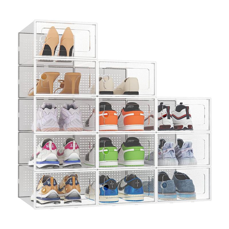 CASATUA - Cajas Organizador de Zapatos Set 4 Zapatero Apilable CasaTua