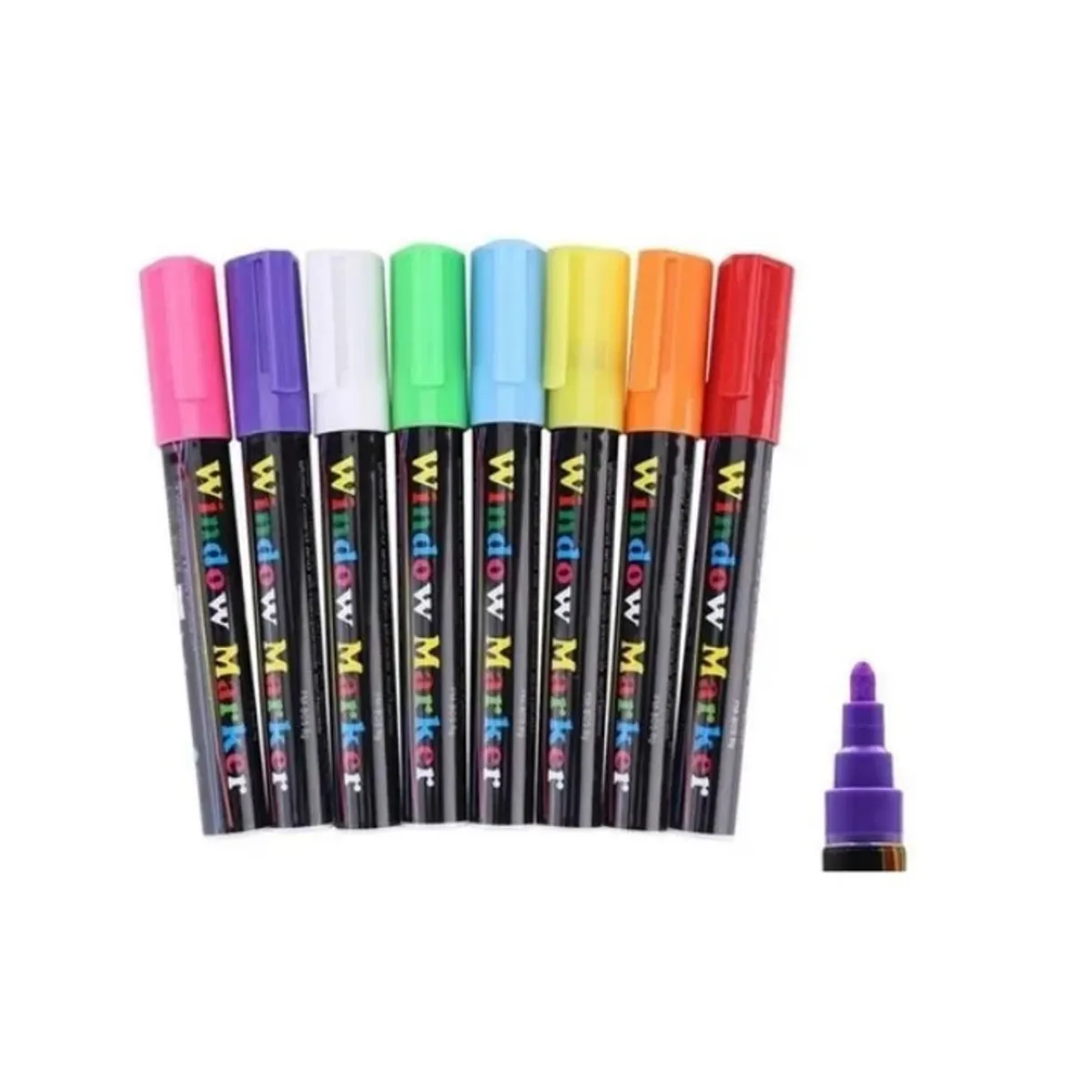 OFERTABKN - Kit 8 Plumones Tiza Liquida Para Pizarra Led, Vidrio, Fluor