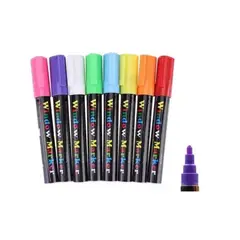 OFERTABKN - Kit 8 Plumones Tiza Liquida Para Pizarra Led, Vidrio, Fluor