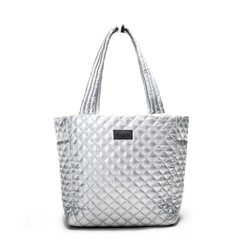 TAVI NOIR - Tote Naomi Acolchado Plateado Vooray