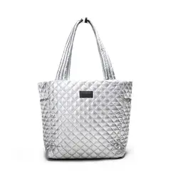 TAVI NOIR - Tote Naomi Acolchado Plateado Vooray