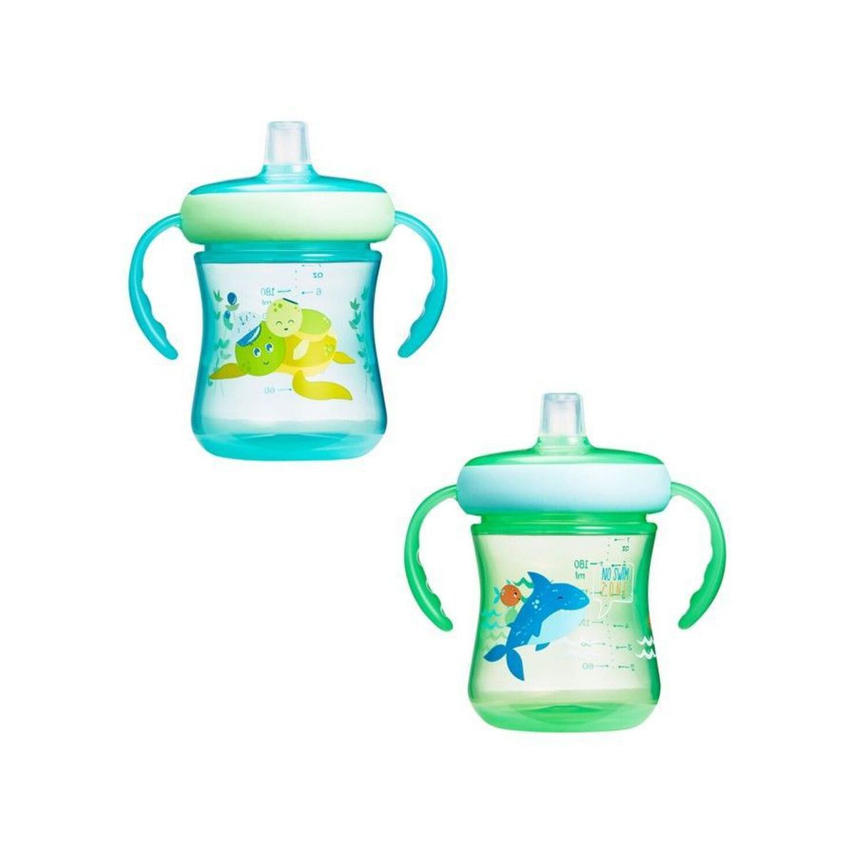 THE FIRST YEARS - VASOS ANTIDERRAME CHUPETE SILICONA 207ML CON ASAS