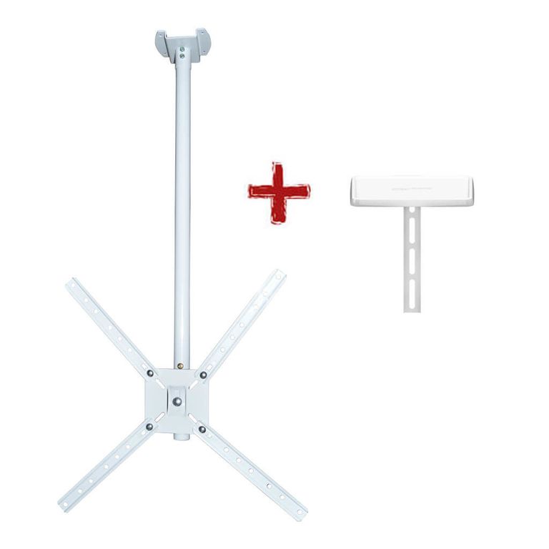 BRASFORMA Soporte TV para Cielo 10" a 60" + Soporte deco - Blanco SBRP150B -