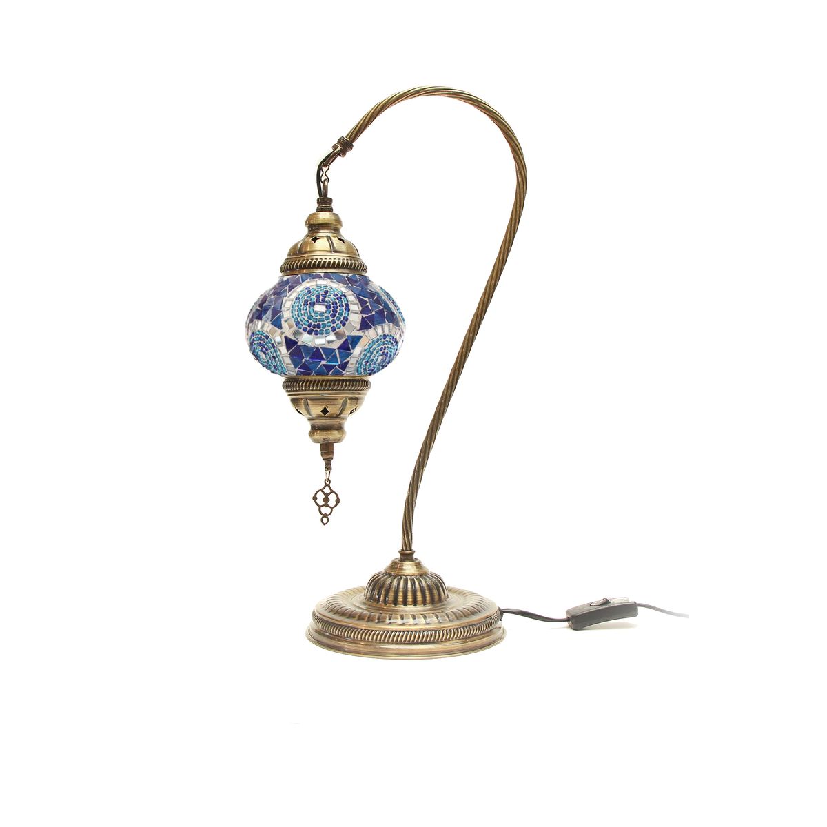 TURKUAZ - Lámpara turca cisne S Remolinos azules