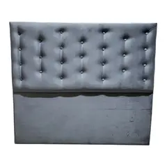 GENERICO - Respaldo 2 Plazas Gris Oscuro Felpa Botone a piso Muebles Rimar