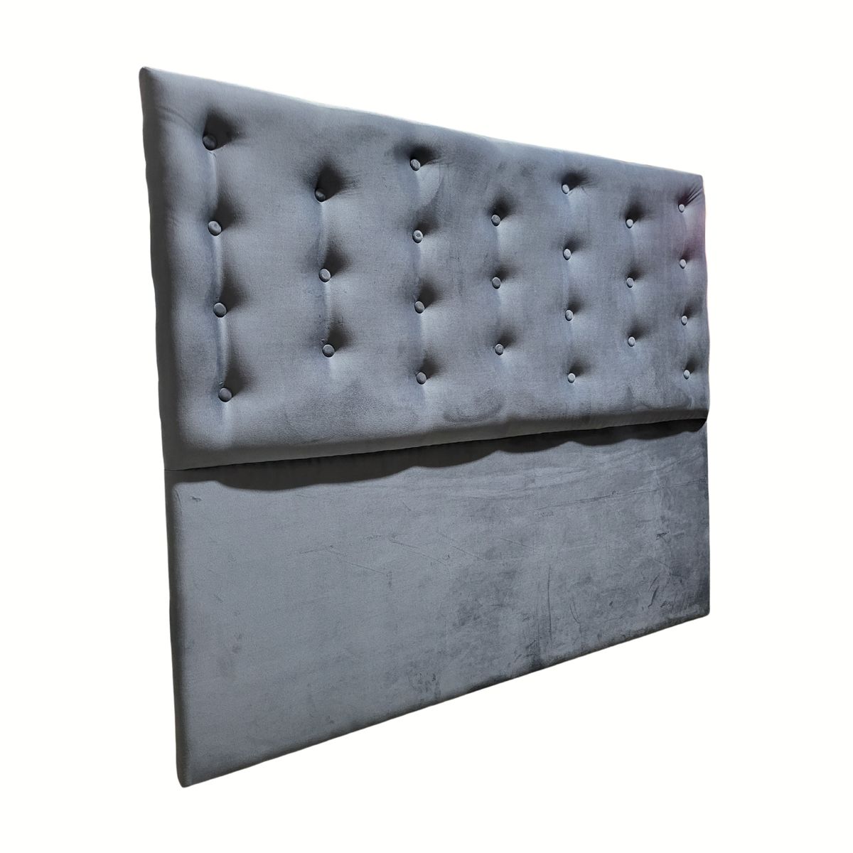 GENERICO - Respaldo 2 Plazas Gris Oscuro Felpa Botone a piso Muebles Rimar