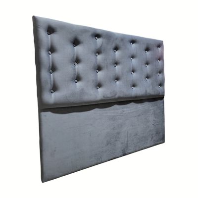 Imagen 2 del producto Respaldo 2 Plazas Gris Oscuro Felpa Botone a piso Muebles Rimar