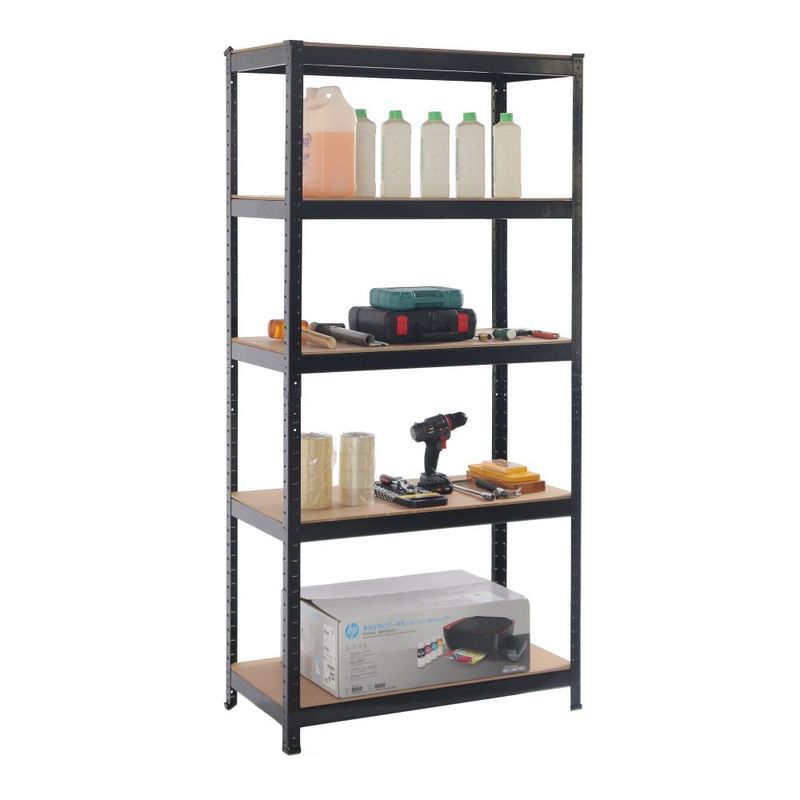 METALBREIN - Repisa Estante Metálico 150x70x30cm - Negro - Metalbrein