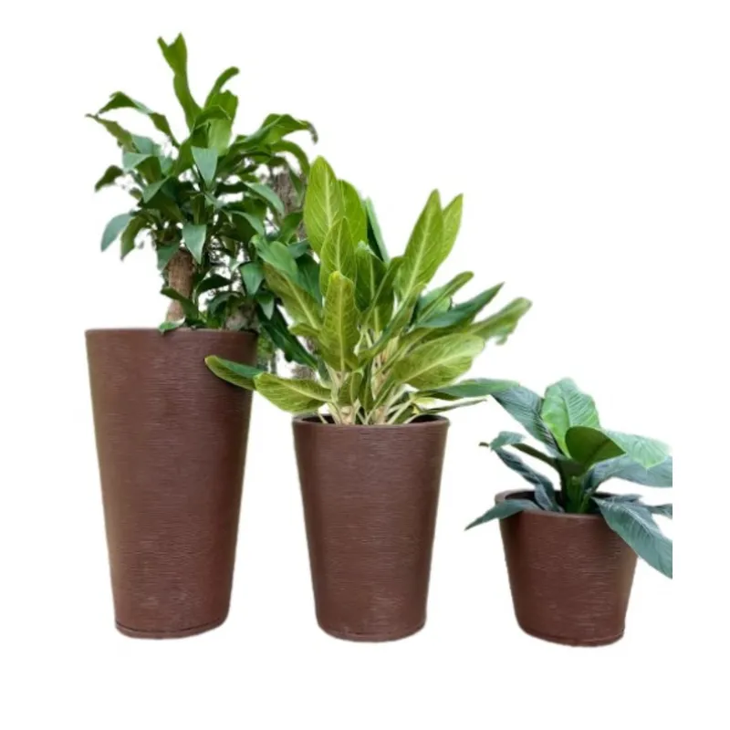 FLORIDIS - MACETERO FLORIDIS CAFÉ GENEBRA 80CM ALTO CON PLATO