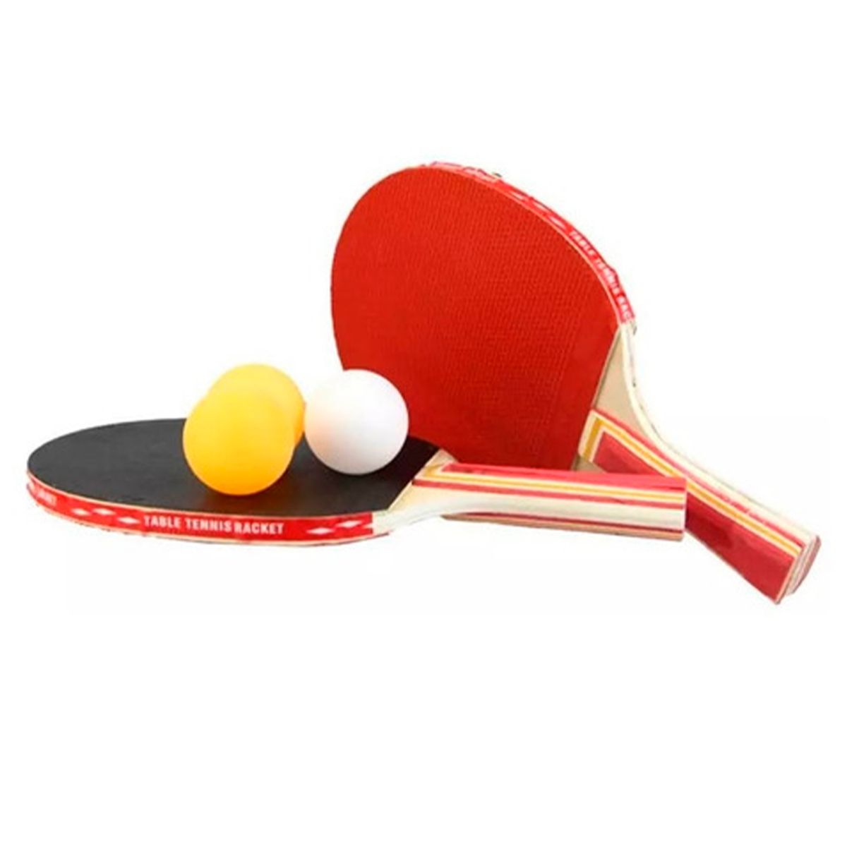 GENERICO - Set Juego Dos Paletas Raquetas Ping Pong + 3 Pelotas Clase B