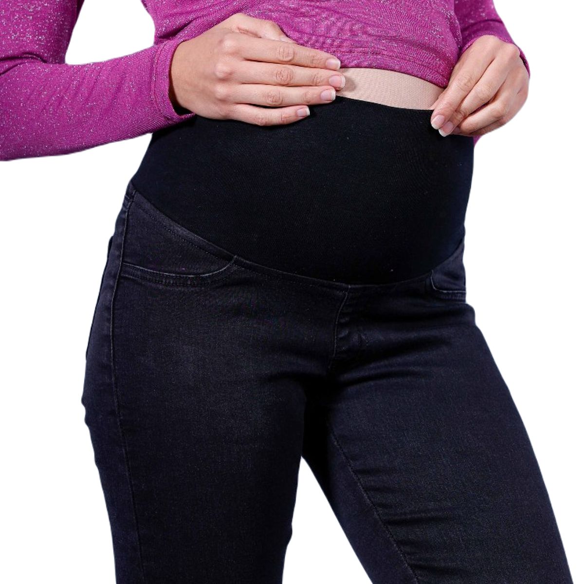 MADREMIA - Jeans Maternal Pitillo Negro Madremia