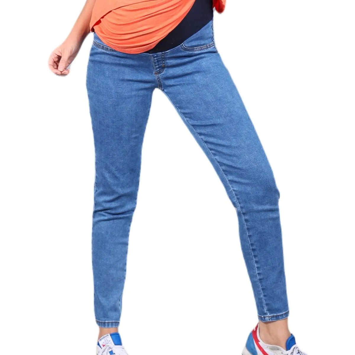 MADREMIA - Jeans Maternal Pitillo Medium Light Azul Madremia