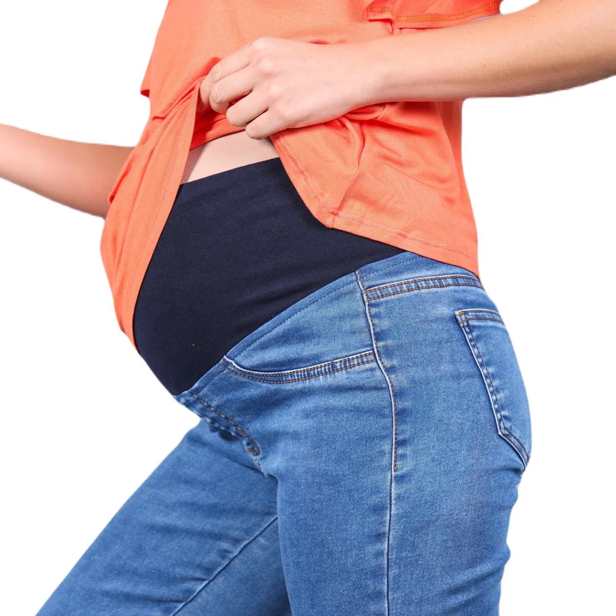 MADREMIA - Jeans Maternal Pitillo Medium Light Azul Madremia