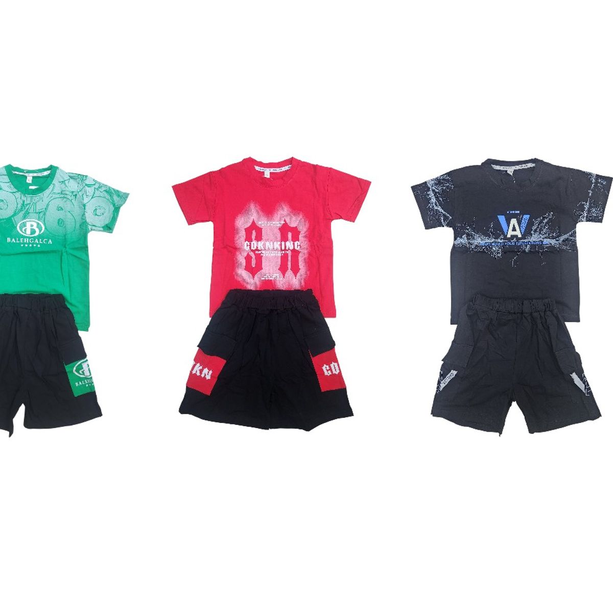 AGW - Pack 3 Pijamas Niño Manga Corta Algodón Diseños Variados.