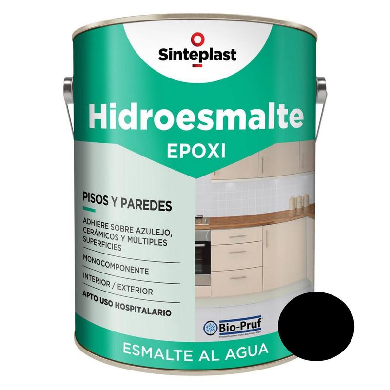 SINTEPLAST - Pintura para cerámica y pisos antibacterial Negro 4LT