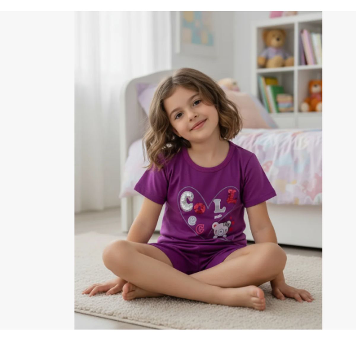 AGW - Pijama Niña Manga Corta Algodón Diseños Variados
