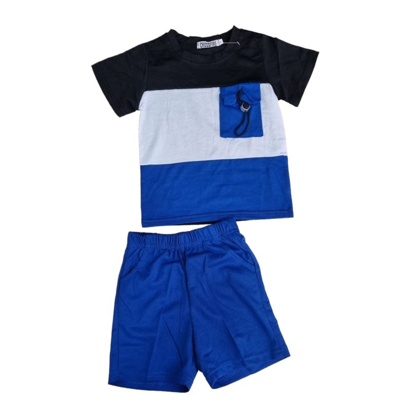 AGW - Pijama Niño Manga Corta Algodón Tricolor
