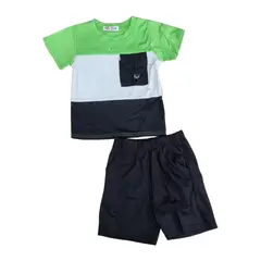 AGW - Pijama Niño Manga Corta Algodón Tricolor