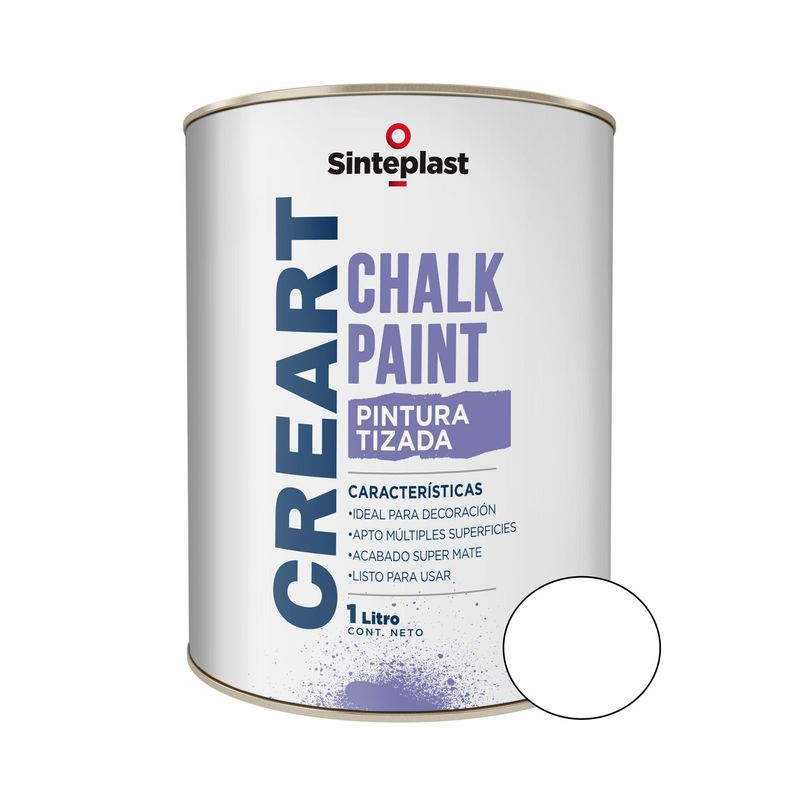 SINTEPLAST - Pintura Tizada para Melamina Blanco Glaciar 1 LT